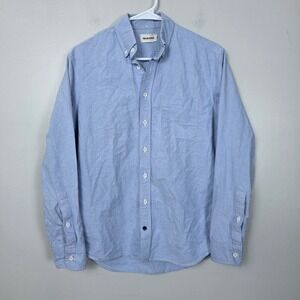 Taylor Stitch Mens Button Down Shirt Light Solid Blue Organic Cotton Size 38